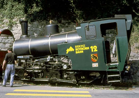 BRB No.12 at Brienz Station. 16 August 2000 