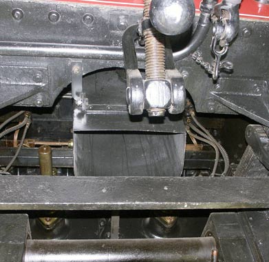Another interesting feature of some Chapelon engines is the chute visible here. This allowed char to be shoveled directly from the smokebox down the chute in to a pit rather than having to throw it off the front or over the side of the locomotive. May 30 2003