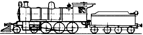 A line drawing of 286 pre-modification. The loco was originally built by Kerr Stuart in the UK in 1914.