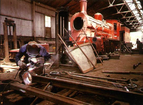 4-6-0 No.286 in the works at Sapucay. Date unknown but likely to be 1988, photographer unknown.