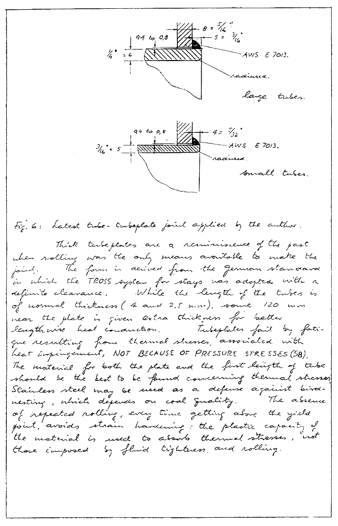 Fig.6: Latest tube-tubeplate joint applied by the author