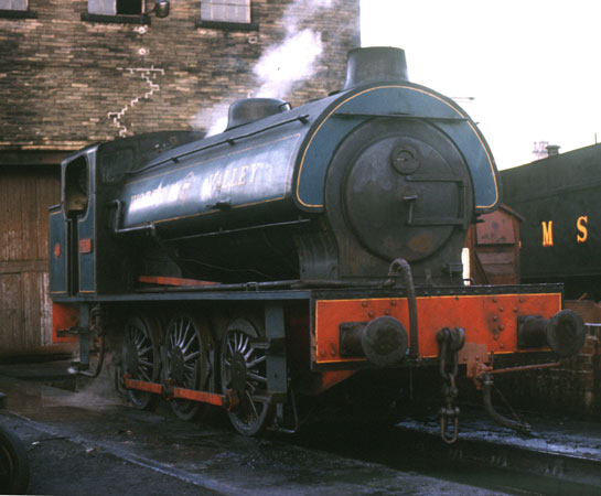 Fred on shed at Haworth. 1975. © Roger Griffiths 