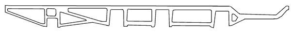 A general sketch of LVM800's bar frame arrangement as drawn in 1998. It shows some differences from the general arrangement drawing above but as this is more complete it is likely it supercedes the general arrangement.