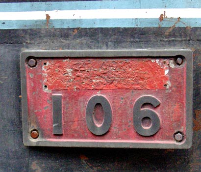 106's remaining numberplate