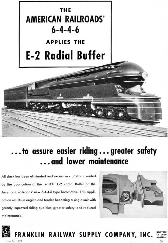 The radial buffer was used on the PRR Class S1 6-4-4-6 Duplex