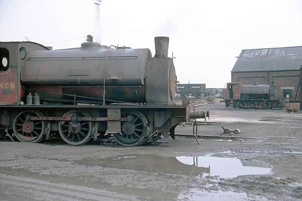 'Beatrice' in modified form at North Gawber colliery, Barnsley. In the background is another 16" Hunslet locomotive. July 1969. © G.A.Cryer