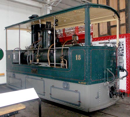 Another interesting exhibit is this tramway engine No.18. No.12 of the same class operates in Bern. See here. October 4 2003