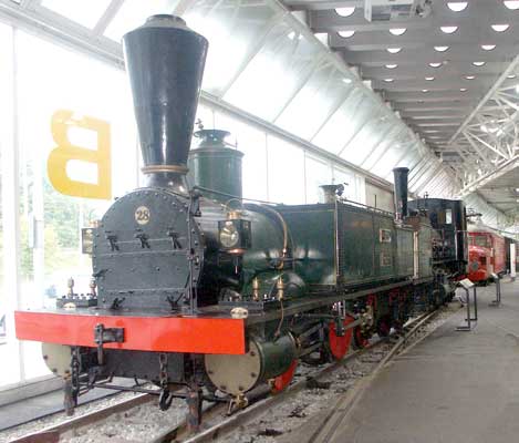 Type Ec 2/5 No.28 'Genf' is the oldest remaining locomotive in Switzerland. It was built in 1858. October 4 2003