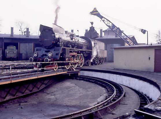 PKP Ol49 69 being coaled the Wolsztyn way. April 5 1996